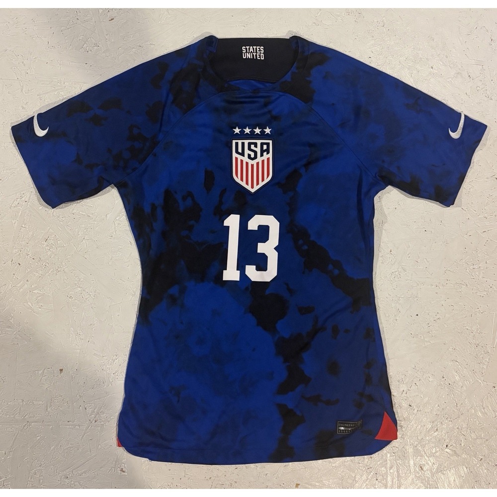 Nike 2022 USWNT Stadium Away Soccer Jersey‎ Blue DN0777-454 Women's Size XS